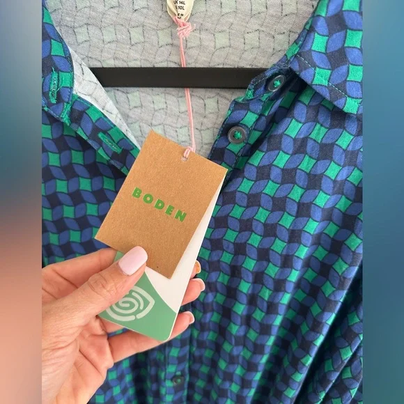 NWT Boden Laura jersey midi button front shirt dress size 10L - Picture 4 of 7